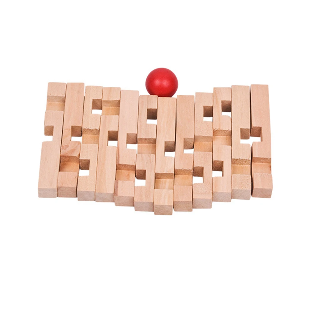 Drevené Kong Ming Luban Zablokovať Loptu v Klietke Puzzle Vzdelávacie Hračky Mozgu Teaser 0
