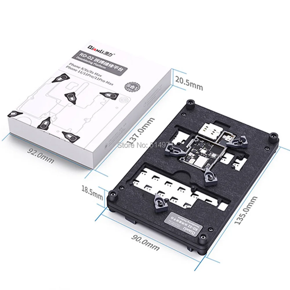 Qianli RD-02 Doske Desoldering Platformu pre iPhone 11 PRO X XS MAX 6 V 1 IC Čip Upevňovaciu CPU Strane Disku Lepidlo Odstránenie Držiteľ 3