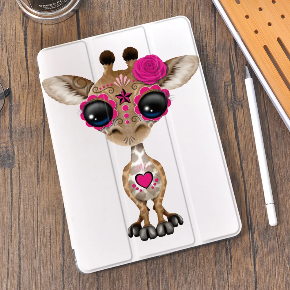Cartoon Žirafa Roztomilý puzdro Pre iPad Vzduchu 4 Vzduchu 2 Mini 5 Prípade iPad 10.2 7. 8. Kryt S Ceruzkou Držiak Pre iPad Pro 11 Prípade 2020 3