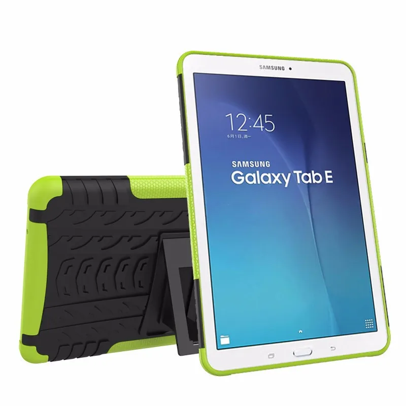 Na karte E 9.6 SM-T560 SM-T561 Hybrid Brnenie Stojan TPU + Zadný obal pre Samsung Galaxy Tab E 9.6 T560 T561 Tablet Kryt 2