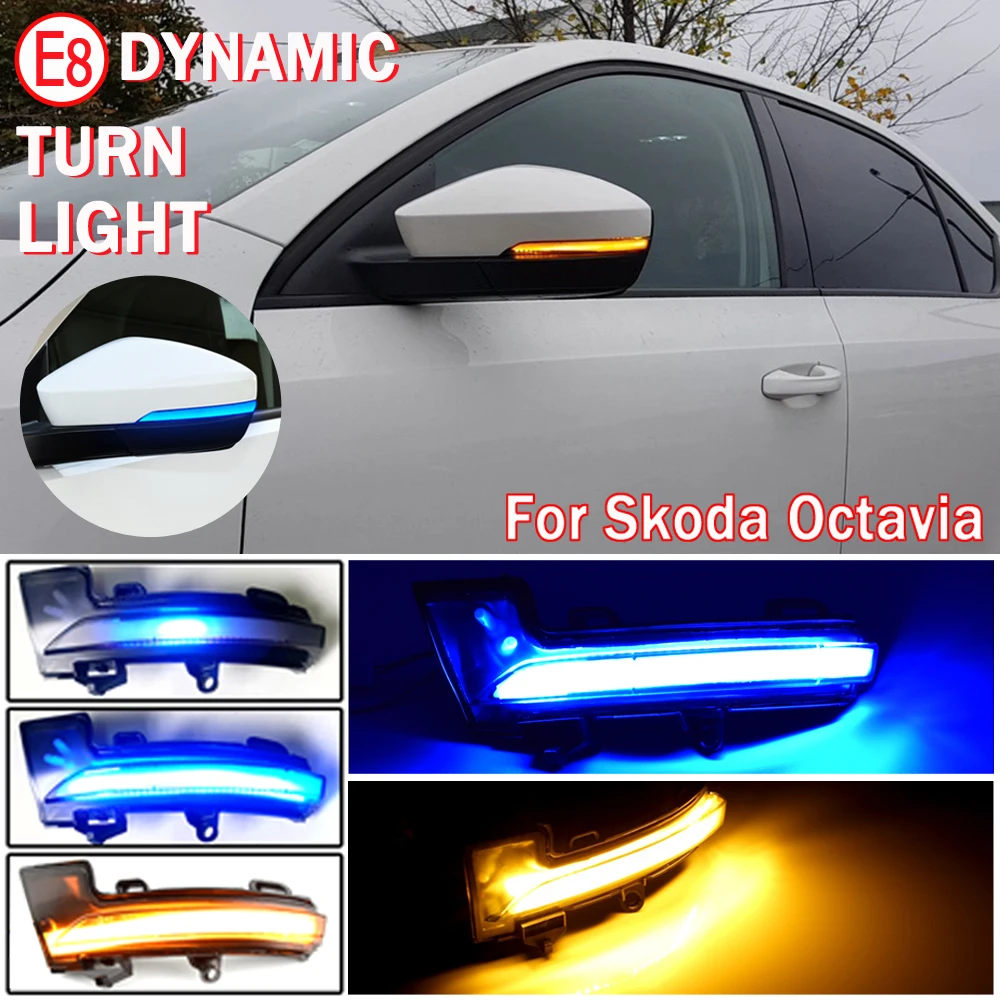 Dynamické LED Zase Signál Blinker Zrkadlo flasher Svetlo Na Skoda Octavia Mk3 A7 5E 2013 2016 2017 2018 2019 1