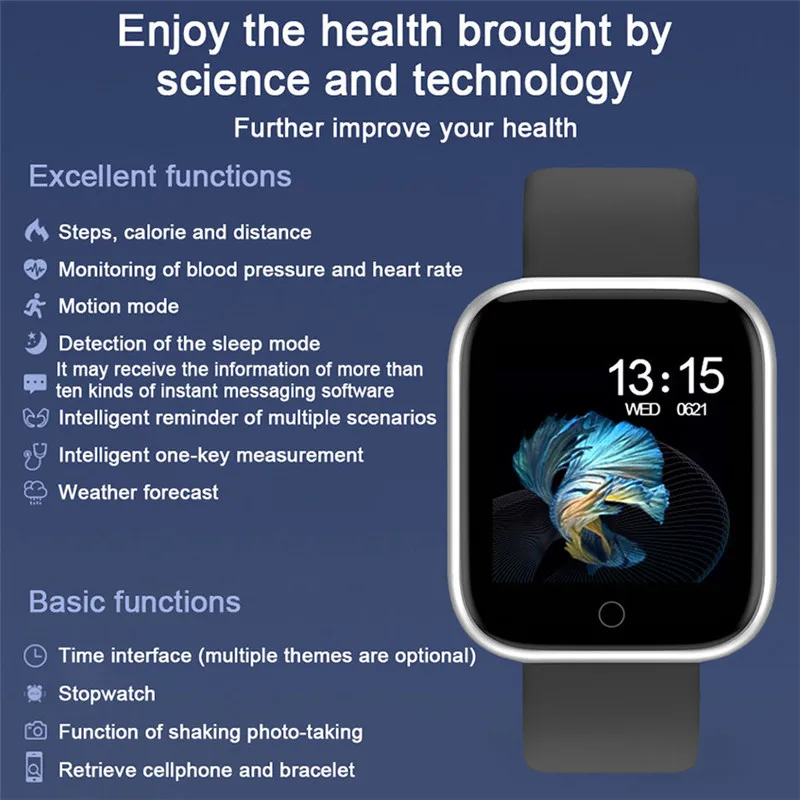 T80 P68S Smart hodinky 2020 Športovej Módy Vodotesný IP67 Činnosť Fitness Sledovanie Srdcovej frekvencie Smartwatch VS Apple Hodinky Iwatch 0