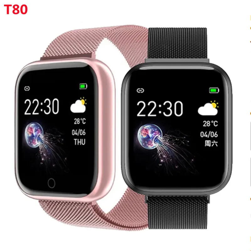T80 P68S Smart hodinky 2020 Športovej Módy Vodotesný IP67 Činnosť Fitness Sledovanie Srdcovej frekvencie Smartwatch VS Apple Hodinky Iwatch 2