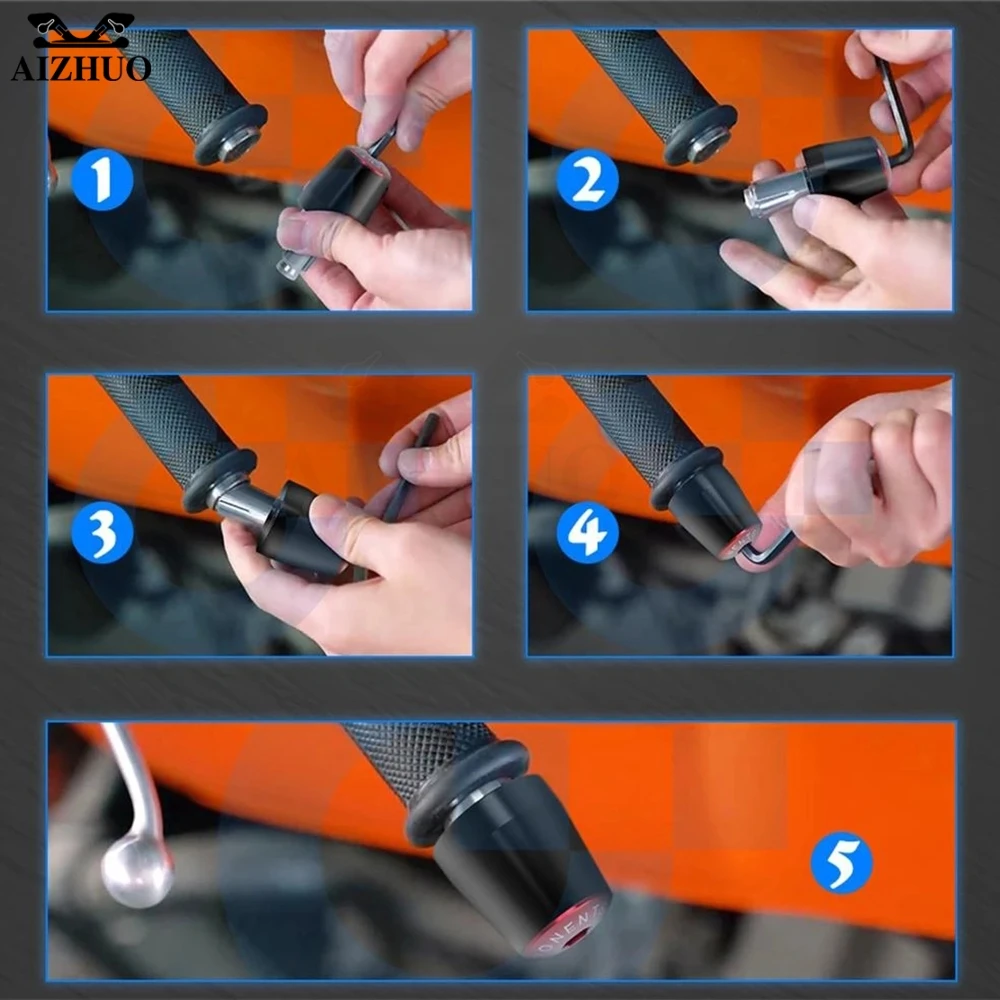 Tenere 700 Motorcycle Handlebar Grip End 7/8'' 22mm Handle Bar Cap End Plug Cover FOR YAMAHA TENERE700 TENERE900 2019 2020 2021 3