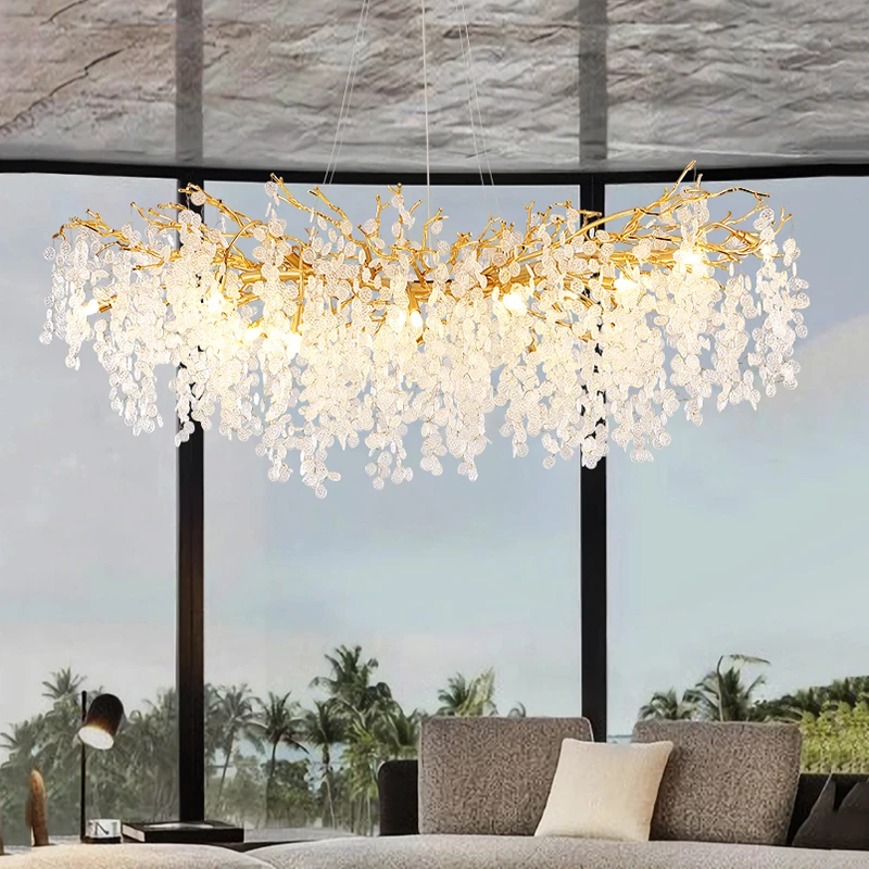Nordic Luxusné Crystal LED Luster Osvetlenie Domáce Dekorácie LOFT Villa Lesk Obývacia Izba Hotel Sieň Art Vnútorné Osvetlenie Interiéru 0