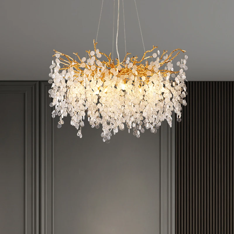 Nordic Luxusné Crystal LED Luster Osvetlenie Domáce Dekorácie LOFT Villa Lesk Obývacia Izba Hotel Sieň Art Vnútorné Osvetlenie Interiéru 1