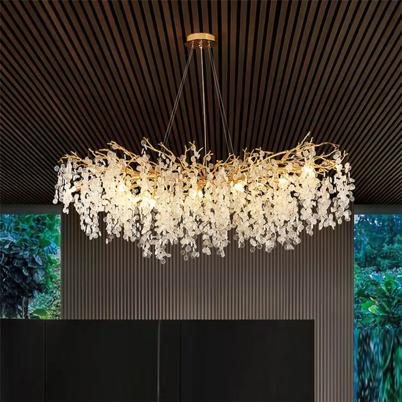 Nordic Luxusné Crystal LED Luster Osvetlenie Domáce Dekorácie LOFT Villa Lesk Obývacia Izba Hotel Sieň Art Vnútorné Osvetlenie Interiéru 2