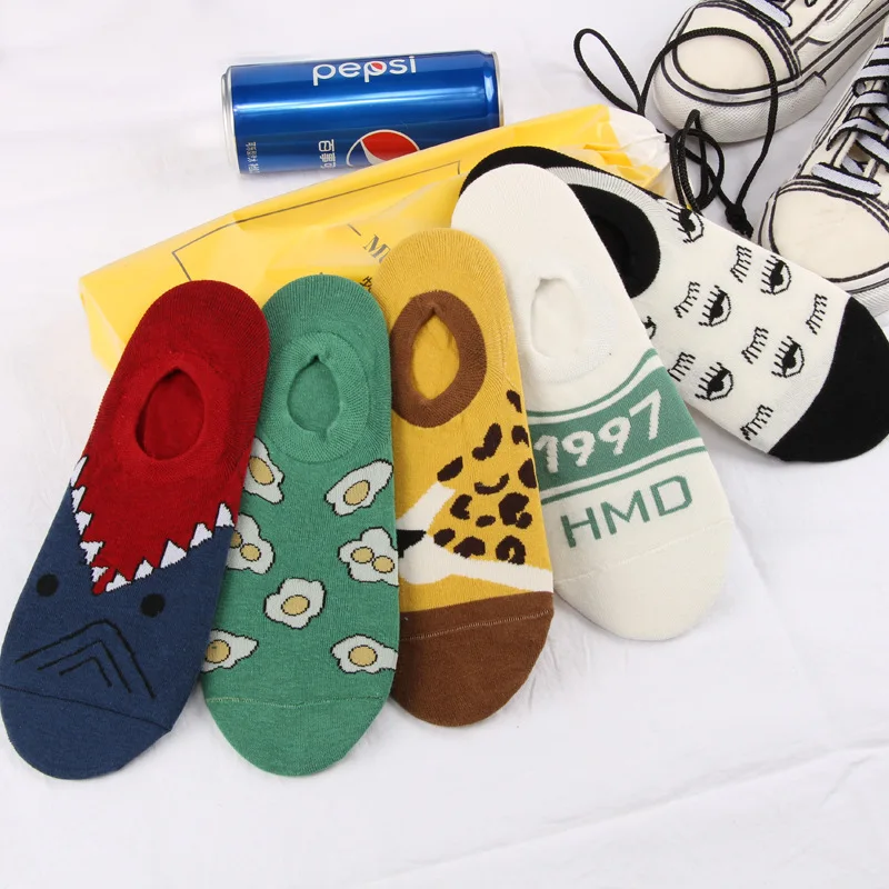 2020 kórejský Jar a na Jeseň Kawaii Dámske Ponožky z Čistej Bavlny Harajuku Streetwear Roztomilé Ponožky Animal Print Ženy Ponožky 1