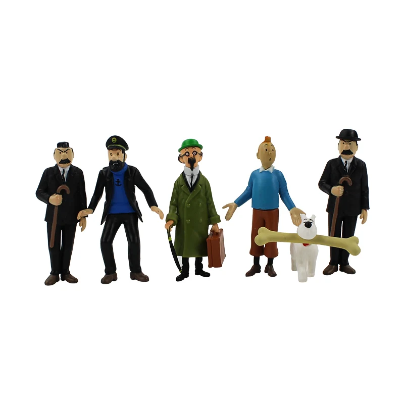 4-9 cm 6Pcs/Veľa Anime, Komiksu The Adventures of Tintin PVC Akčné Figúrky Zberateľskú Model Hračky, Darčeky Pre Deti 4