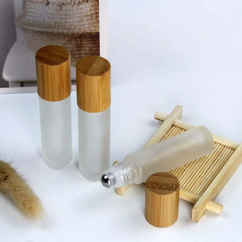 10 ml Matné Prejdite na Fľašu s Bambusom Spp Sklenené Fľaše Pre Prírubové Olej 1