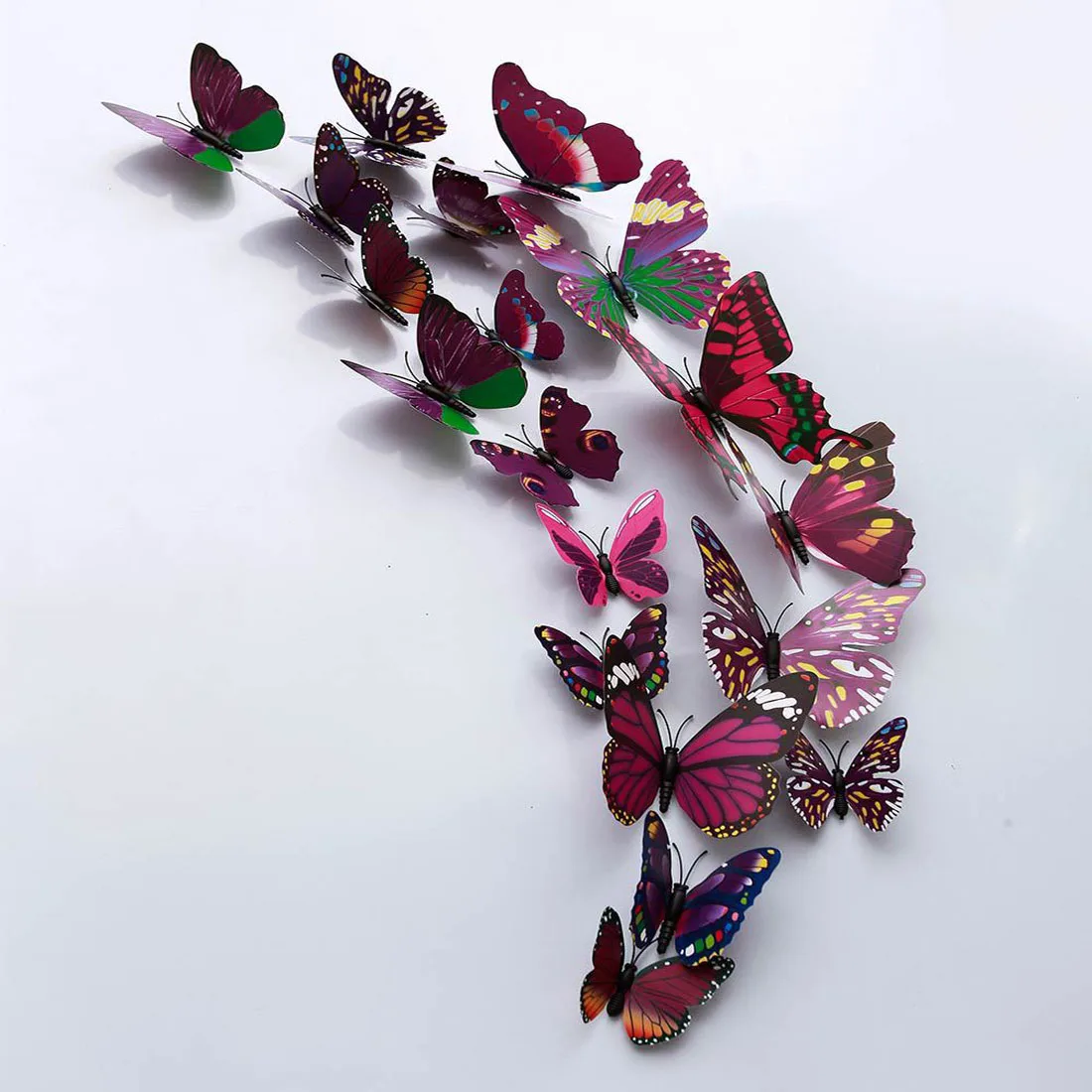 12pc 3D Butterfly Magnet Stenu, Nálepky, Farebné Moderné Home Party Dekorácie Multi-kus Package 3D Nálepka Pre Chladničky 5