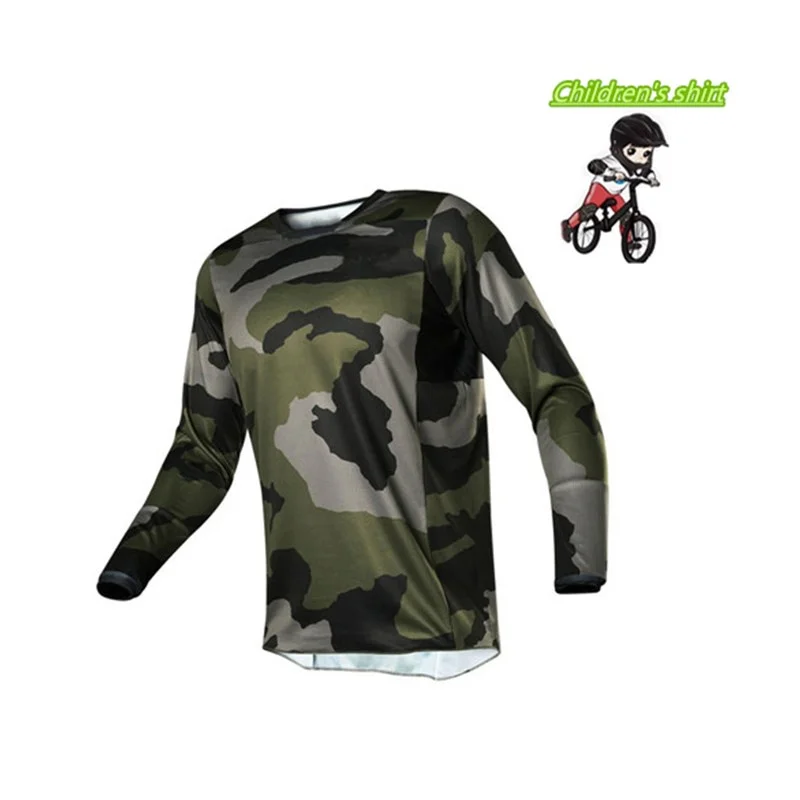Deti Off Road ATV Racing T-shirt som Fox Downhill Bike Jersey Motocross MTB Kamufláž Chlapci D 4