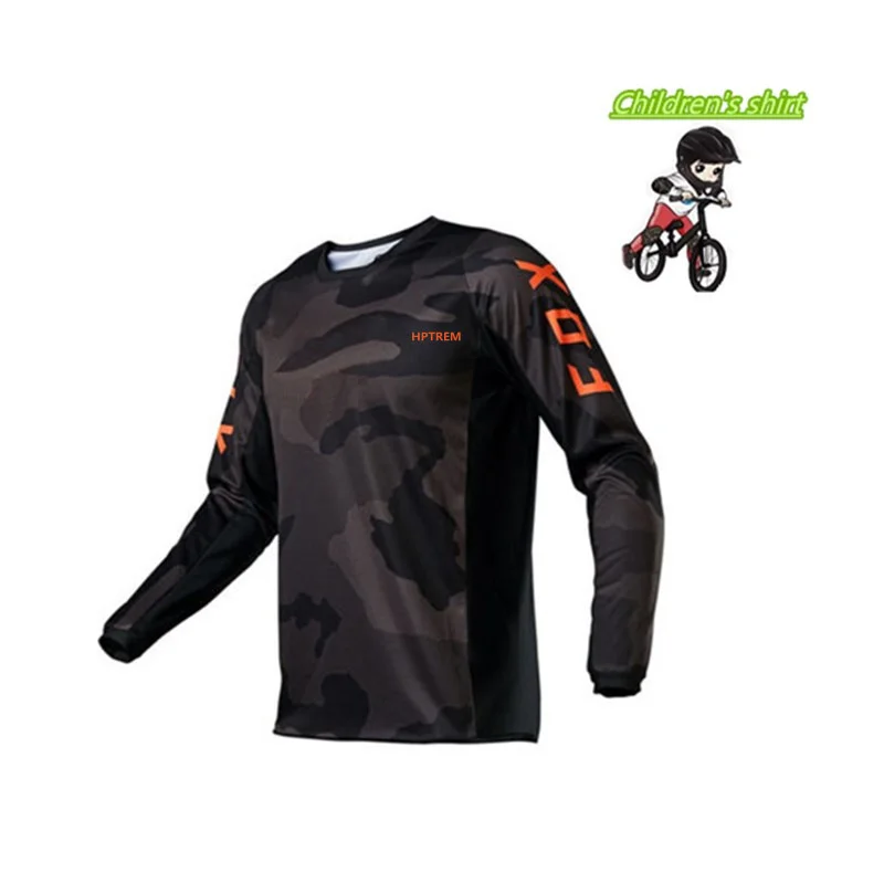 Deti Off Road ATV Racing T-shirt som Fox Downhill Bike Jersey Motocross MTB Kamufláž Chlapci D 5