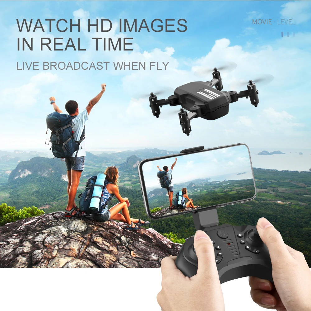 Drone 4k HD širokouhlý Fotoaparát 2,4 Ghz WiFi FPV RC Drone Postupujte podľa mňa Gesto foto nadmorská Výška podržte skladacia RC Quadcopter Drone Hračka 0