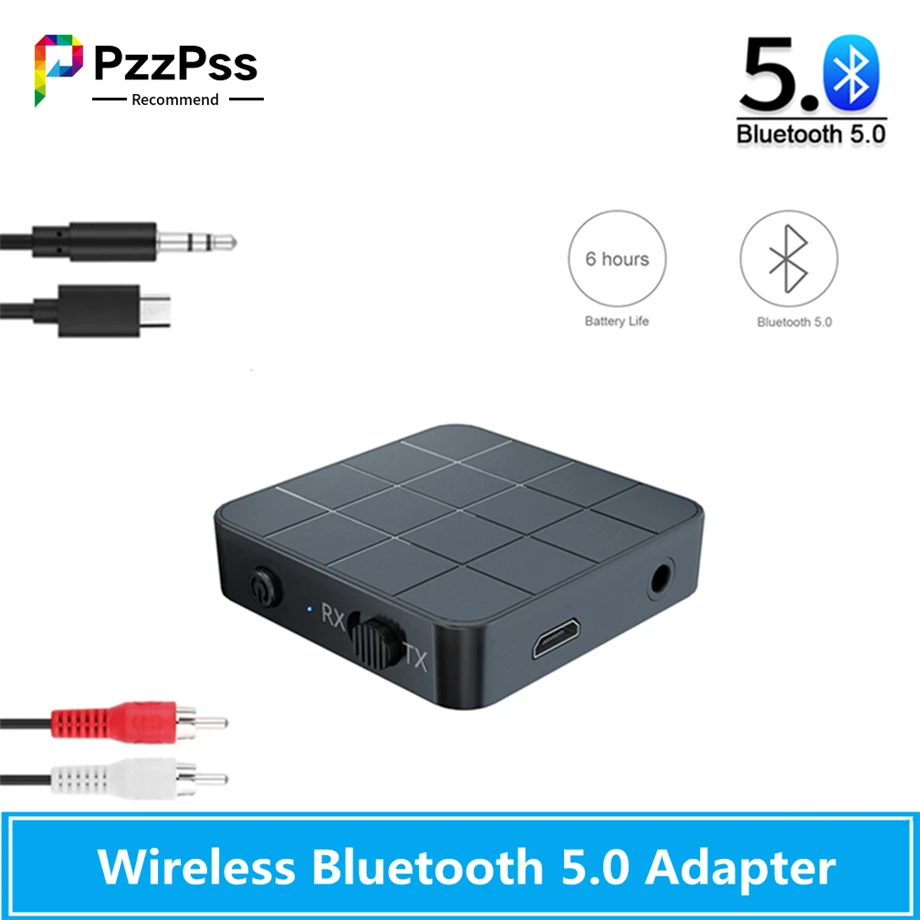 PzzPss Bluetooth 5.0 Audio Prijímač, Vysielač KN321 AUX RCA, 3.5 MM 3.5 Jack USB Hudbu Stereo Bezdrôtové Adaptéry Dongle 1