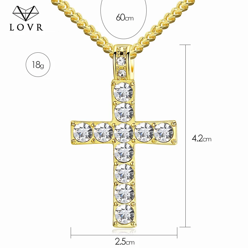 LOVR náhrdelníky pre ženy Módny Prívesok kríž krištáľové šperky Dievča zirkón zlato Strieborná Farba Dlhé kúzlo náhrdelník šperky Darček 4