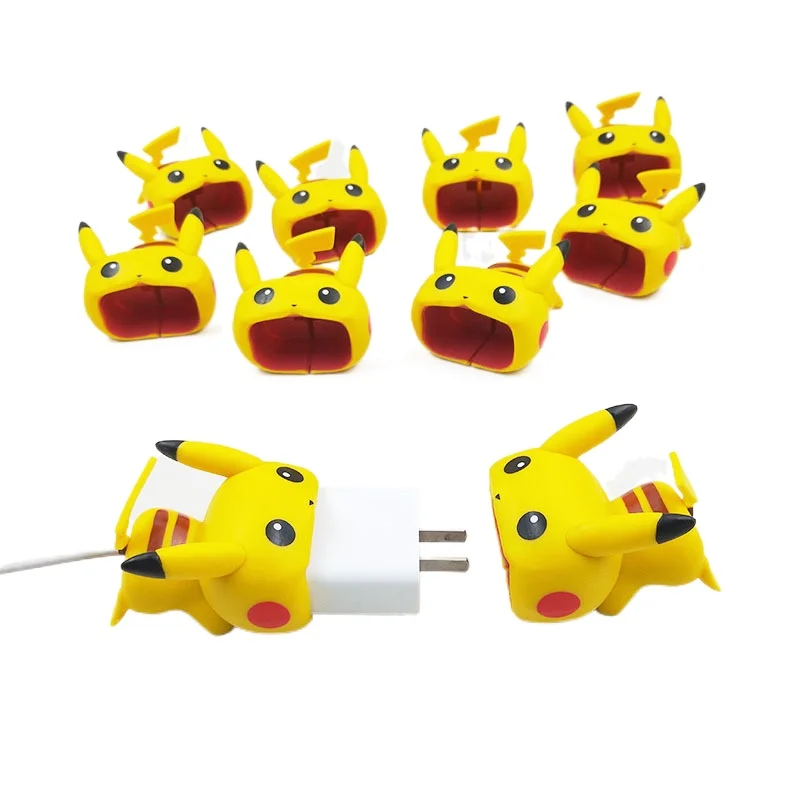 Pokémon Pikachu Slúchadlový Kábel Hryzenie Zvierat Chránič pre Iphone Nabíjací Kábel USB Kábel Winder Anime Organizátor Anti-breaking 2