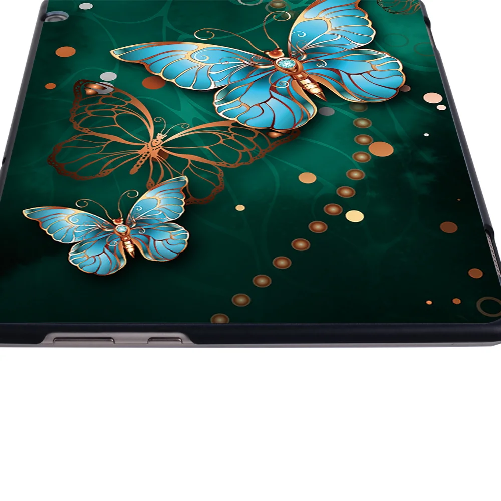Prípad tabletu pre Huawei MediaPad T3 10 9.6 Palcový Motýľ Série Vzor Slim Zadný Kryt + dotykové Pero 5