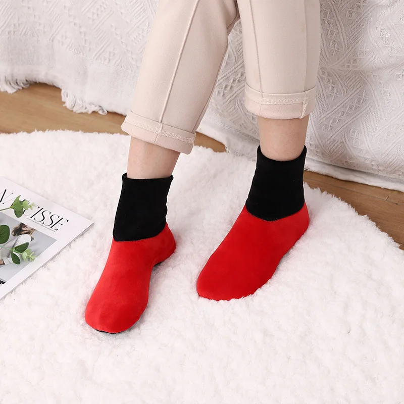 Pánske A Dámske Zimné Thermal Fleece Podšívka Pletené Ponožky, Papuče Non Slip Ponožky 1