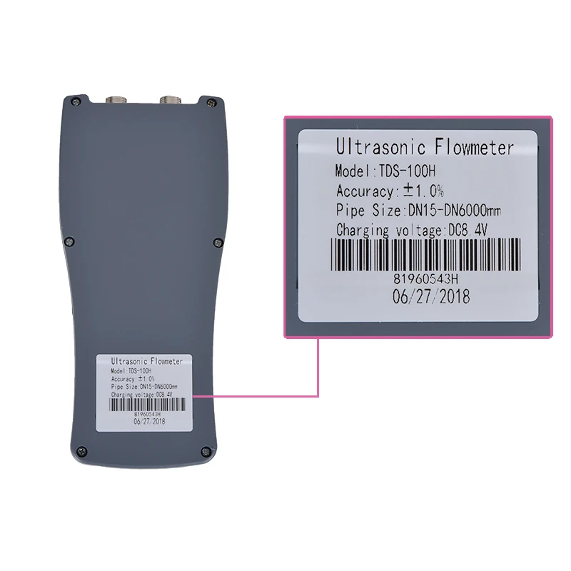 TDS-100H Prenosné Ručné Ultrazvukový prietokomer S Objímkou Na Senzor M2(DN50-700 mm 0~160℃) Prietokomer Vody 1