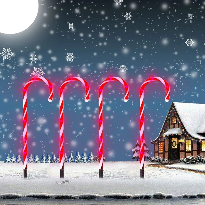 Vianočné Cesty, Osvetlenie, 10 Sád Candy Cane Svetlá Vysoký Pre-Lit s Teplým Svetlom LED Na Candy Cane Svetlo NÁS Plug 4