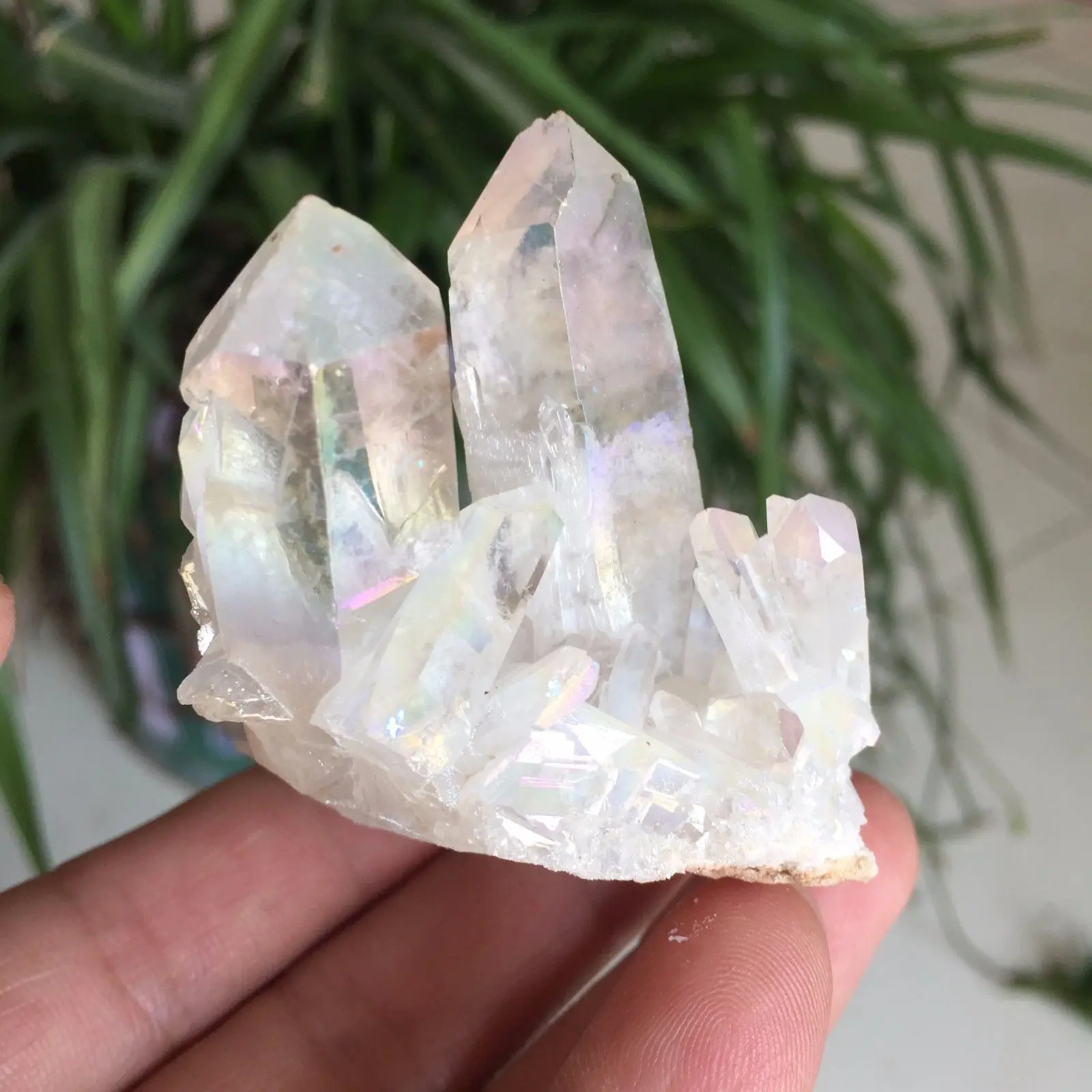 Hot!!! 60-70g prírodný biely anjel aura crystal klastra pokovovanie vrstvou Titánu quartz klastra kameň Uzdravenie 5