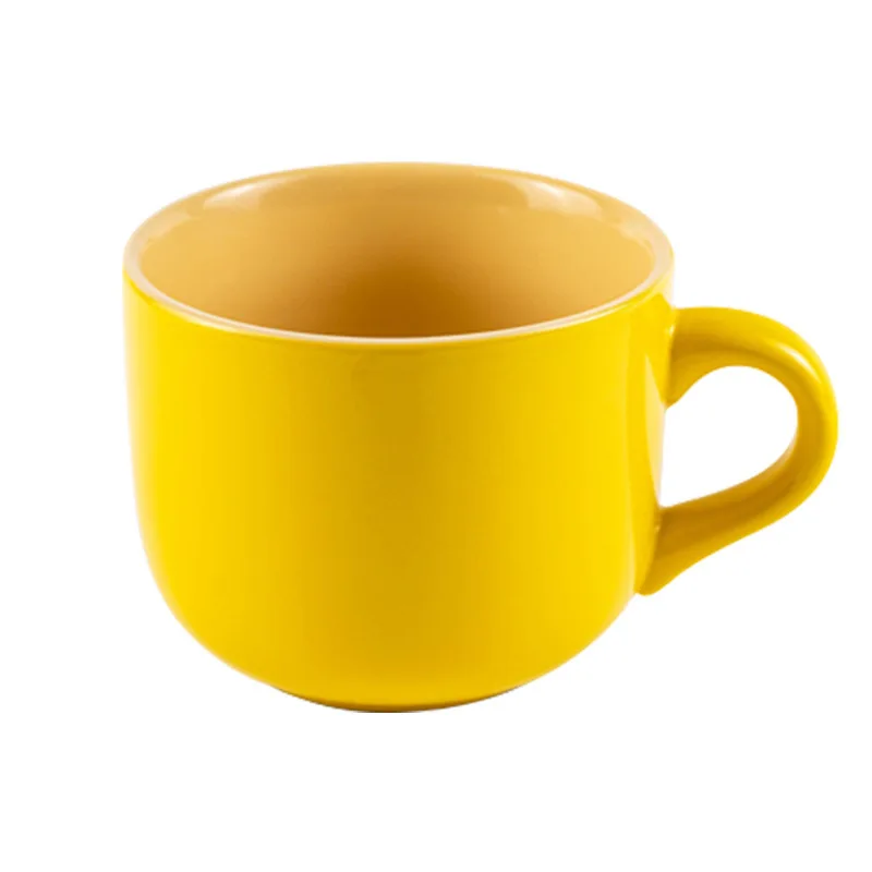 680ML Žltá Keramický Hrnček Kávy Mlieko, Káva, Džús Ovsených Pohár Drinkware Raňajky Pohár Vody Teacup Jednoduchý Dizajn Hrnčekov Kreatívne Darčeky 3