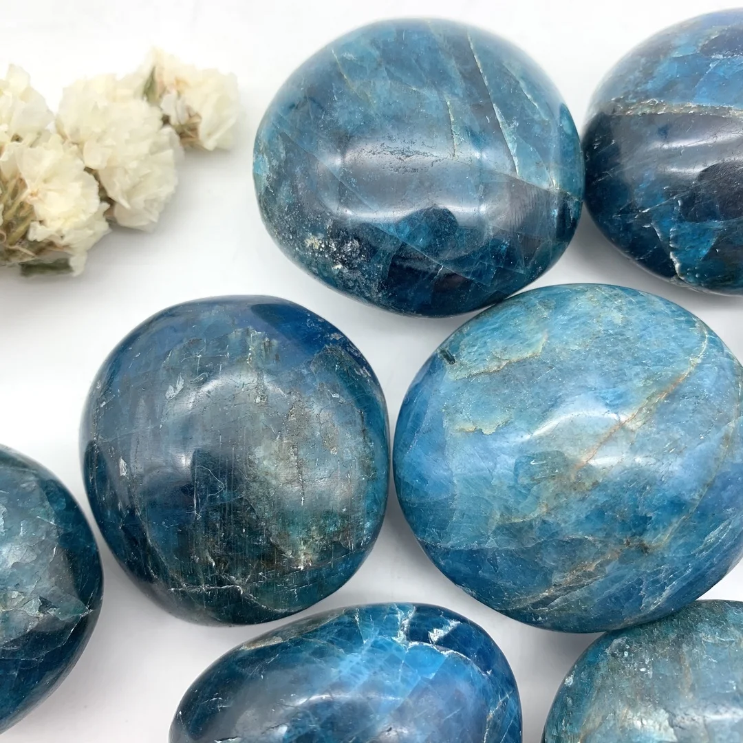 Krásne Prírodné Modré Apatitu Palm Quartz Gem Crystal Leštené Surové Kamene Nepravidelného Tvaru Uzdravenie Domáce Dekorácie, Darčeky 1