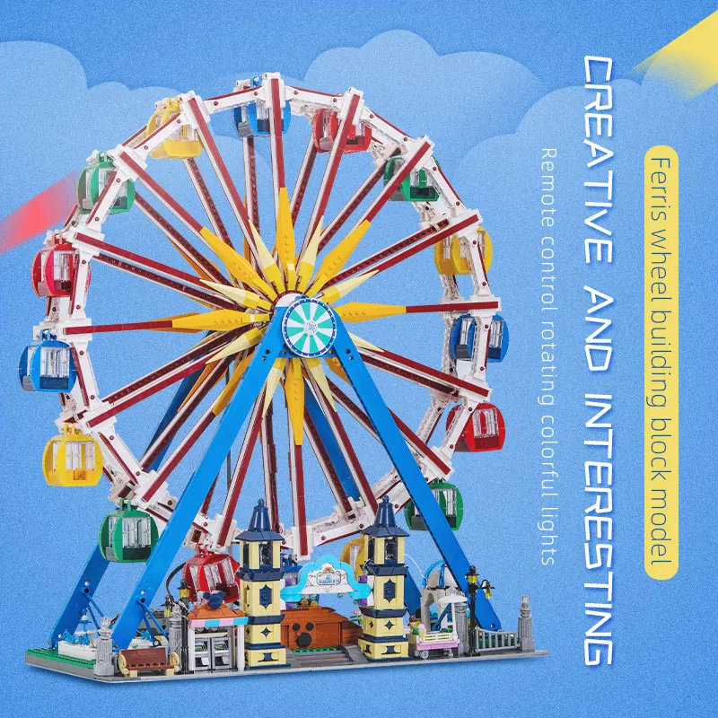 PLESNE KRÁĽ Kreatívne Hračky App Motorizované Ruské Koleso Model Stavebné Bloky, Montáž Tehly Deti Vzdelávacie Hračky, Vianočné Darčeky 4