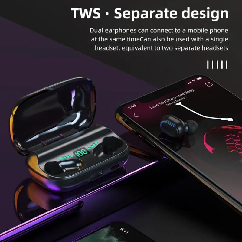 TWS Bluetooth-kompatibilné 5.0 Bezdrôtové Slúchadlá Športové Vodotesné Slúchadlá Slúchadlá S Mikrofónom Touch Ovládania HiFi Slúchadlá 4