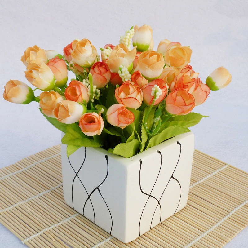 15 Falošné Kvet Rosebuds Umelé Kvety, Svadobné Dekorácie, Doplnky, Kvety Strany Domova Krytý Falošné Kvet Darček 3
