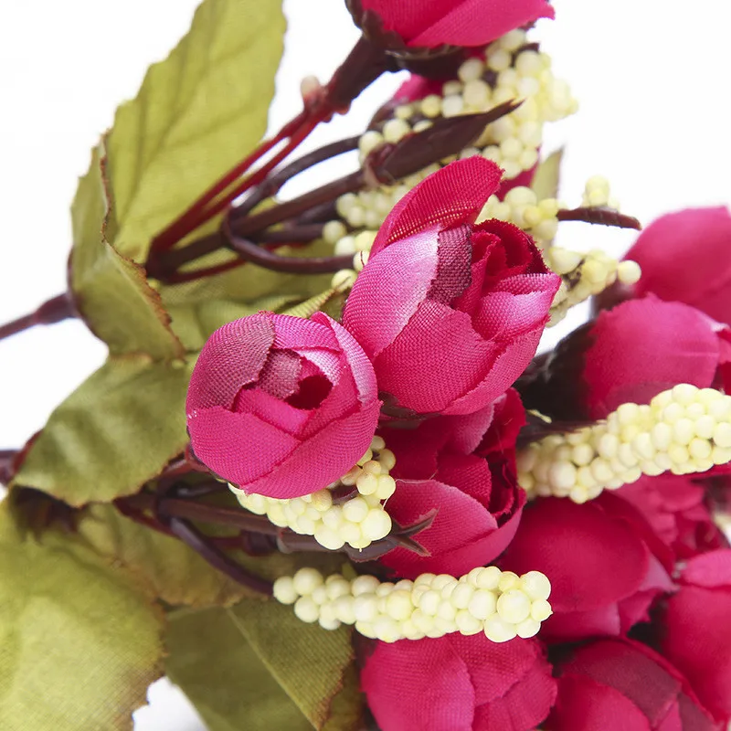 15 Falošné Kvet Rosebuds Umelé Kvety, Svadobné Dekorácie, Doplnky, Kvety Strany Domova Krytý Falošné Kvet Darček 4
