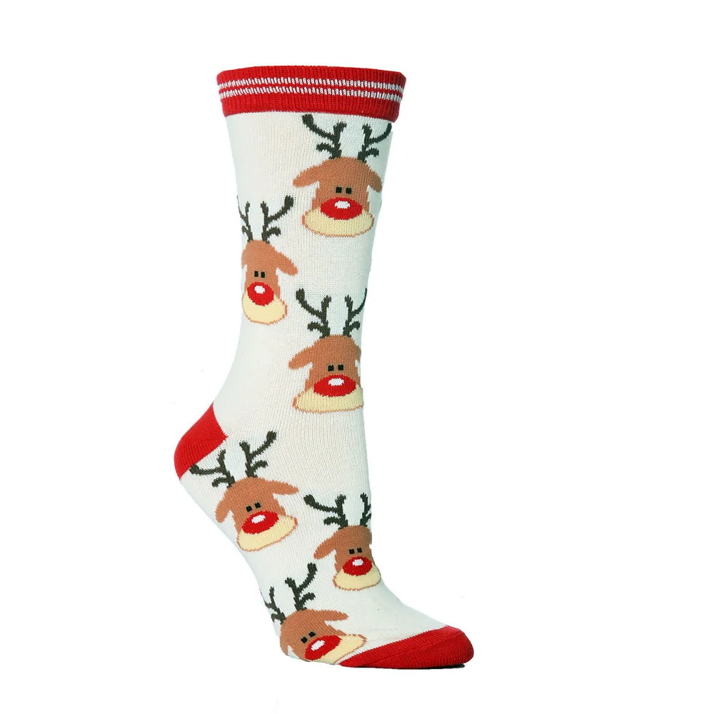 Jeseň Zima Módne Vianoce Ponožky Zábavné Elk Santa snehové Vločky, Zvončeky Vianočný Stromček Vzor Ponožky Happy Teplé Ponožky žena ponožky 2