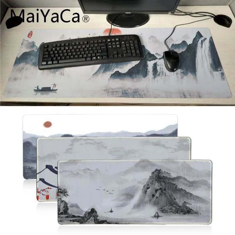 Maiyaca Čínsky krajinomaľbou Gumová Myš Odolné Ploche Mousepad mouse mat vysokej kvality DIY obrázok s edge zamykanie 0