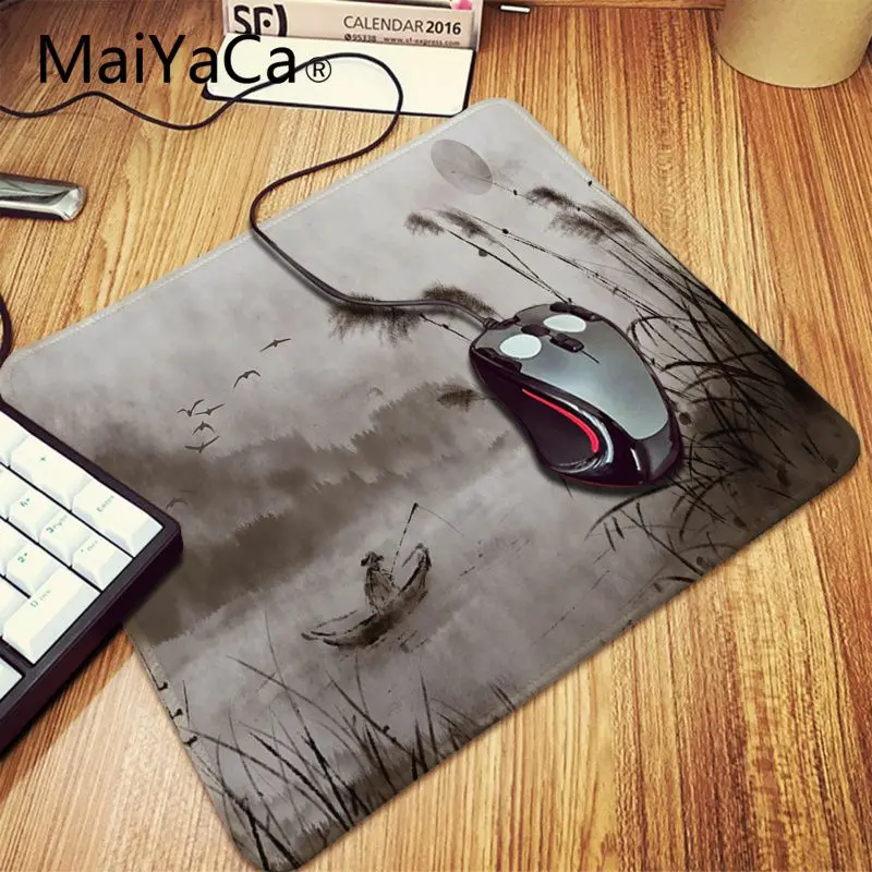 Maiyaca Čínsky krajinomaľbou Gumová Myš Odolné Ploche Mousepad mouse mat vysokej kvality DIY obrázok s edge zamykanie 2