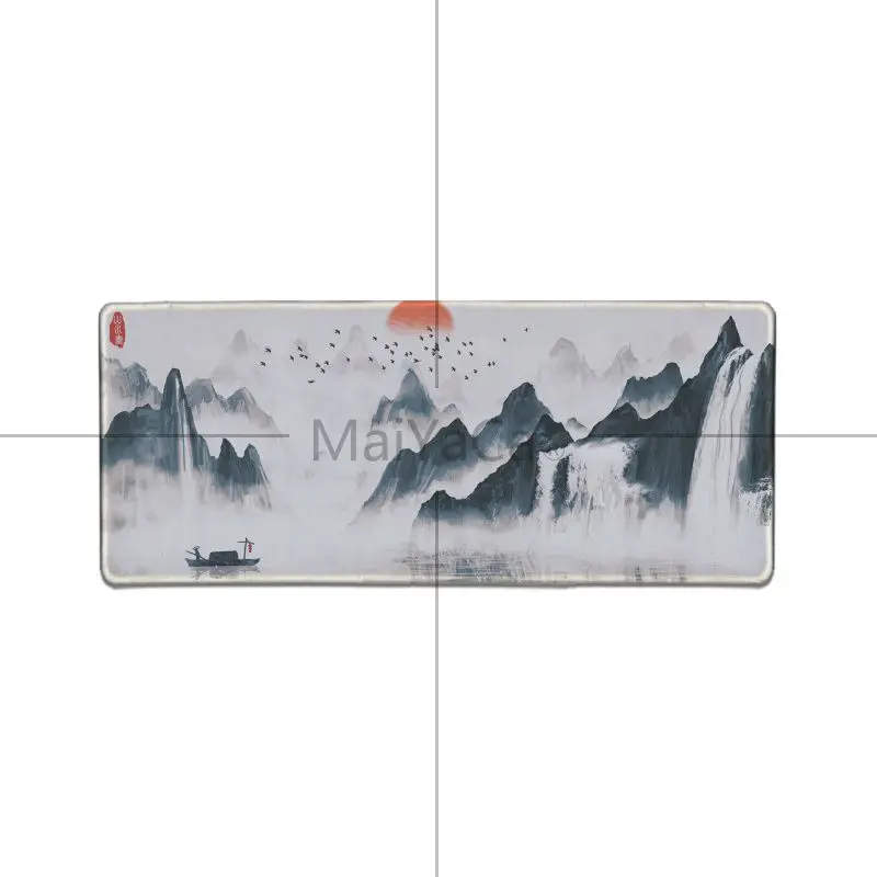 Maiyaca Čínsky krajinomaľbou Gumová Myš Odolné Ploche Mousepad mouse mat vysokej kvality DIY obrázok s edge zamykanie 3
