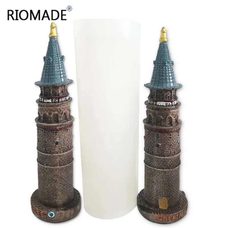 Galata Tower Tvar 3D Tower Silikónové Formy Čokoládové Cukrovinky Fondant Cake Zdobenie Nástroje Kuchyňa Pečenie DIY Omietky Sviečka Plesne 1
