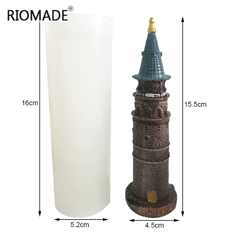 Galata Tower Tvar 3D Tower Silikónové Formy Čokoládové Cukrovinky Fondant Cake Zdobenie Nástroje Kuchyňa Pečenie DIY Omietky Sviečka Plesne 3