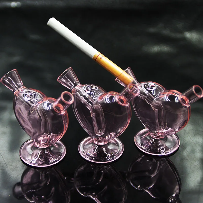 Nový Dizajn Ružové Sklo Smart MINI Bubblers Srdce popolníky Tipy Cigariet Fajčenie Vodnej fajky Sklo Filter Tipy 3