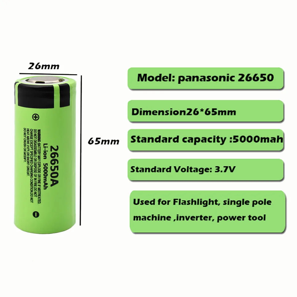 2021 NOVÉ Originálne 26650 20A napájanie nabíjateľná lítiová batéria 26650A , 3,7 V 5100mA . Vhodné pre baterky 1