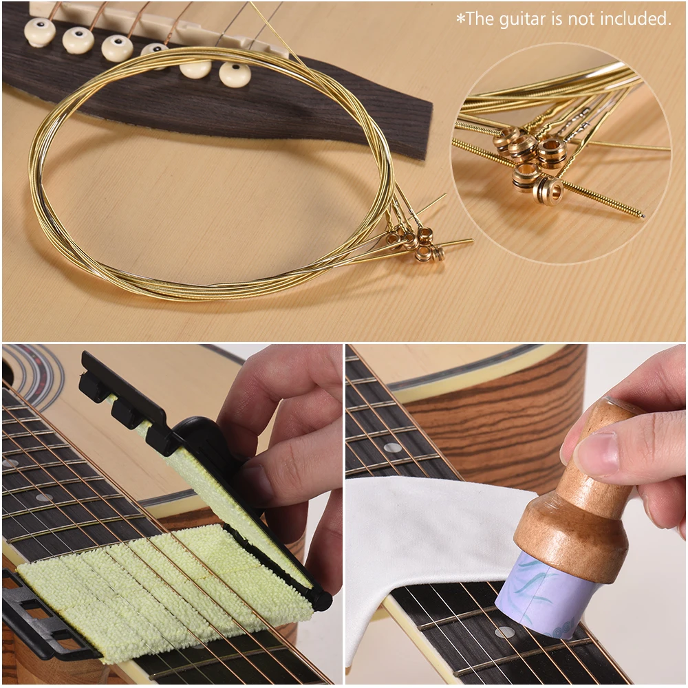Elektrická Gitara Príslušenstvo Uvedené Vrátane 6 Struny Na Gitaru String Starostlivosti Olej String Cleaner Guitar Cleaning Tool Kit 5