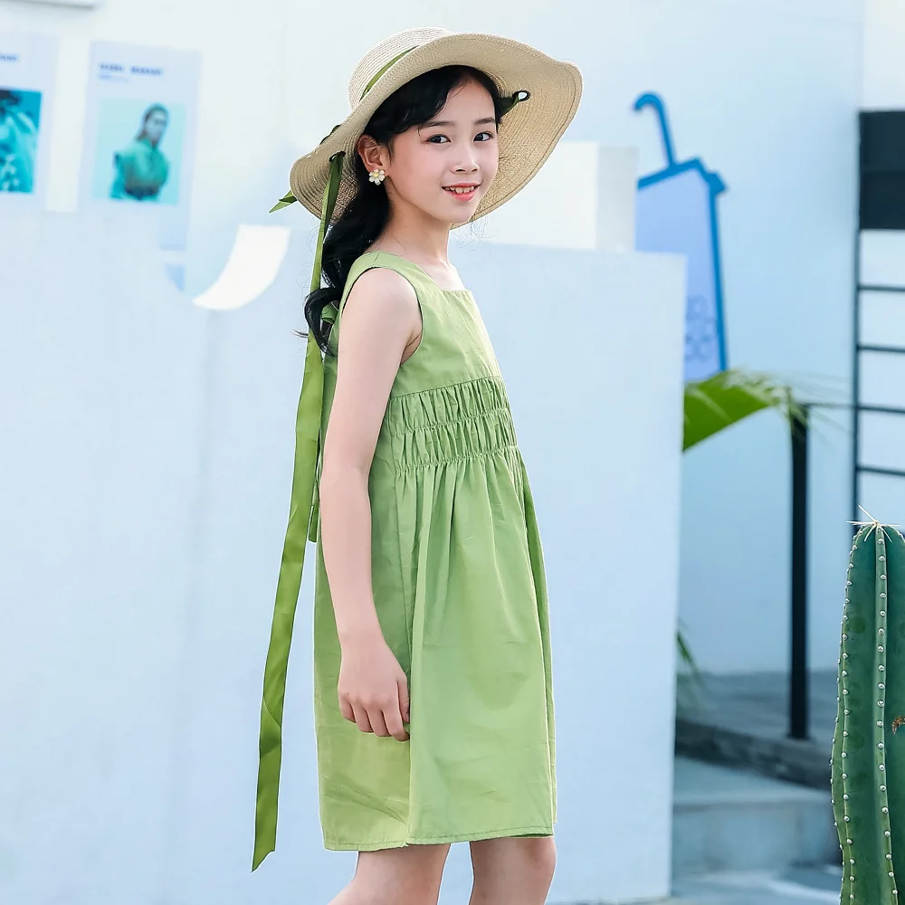 Deti Letné Oblečenie 2021 Nové Bez Rukávov Princezná Vesta Šaty Kórejský Štýl Bavlna Deti Ležérne Oblečenie Móda, #9440 1