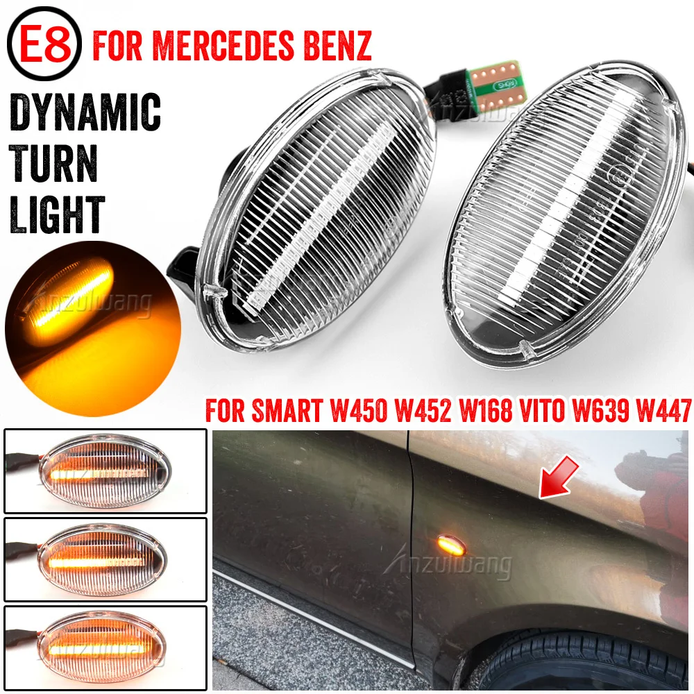 LED Zase Signálu Repeater Lampa Dynamické Bočné Obrysové Svetlo pre Smart W450 W452 Mercedes Benz A-Class W168 Vito W639 W447 Citan W415 2