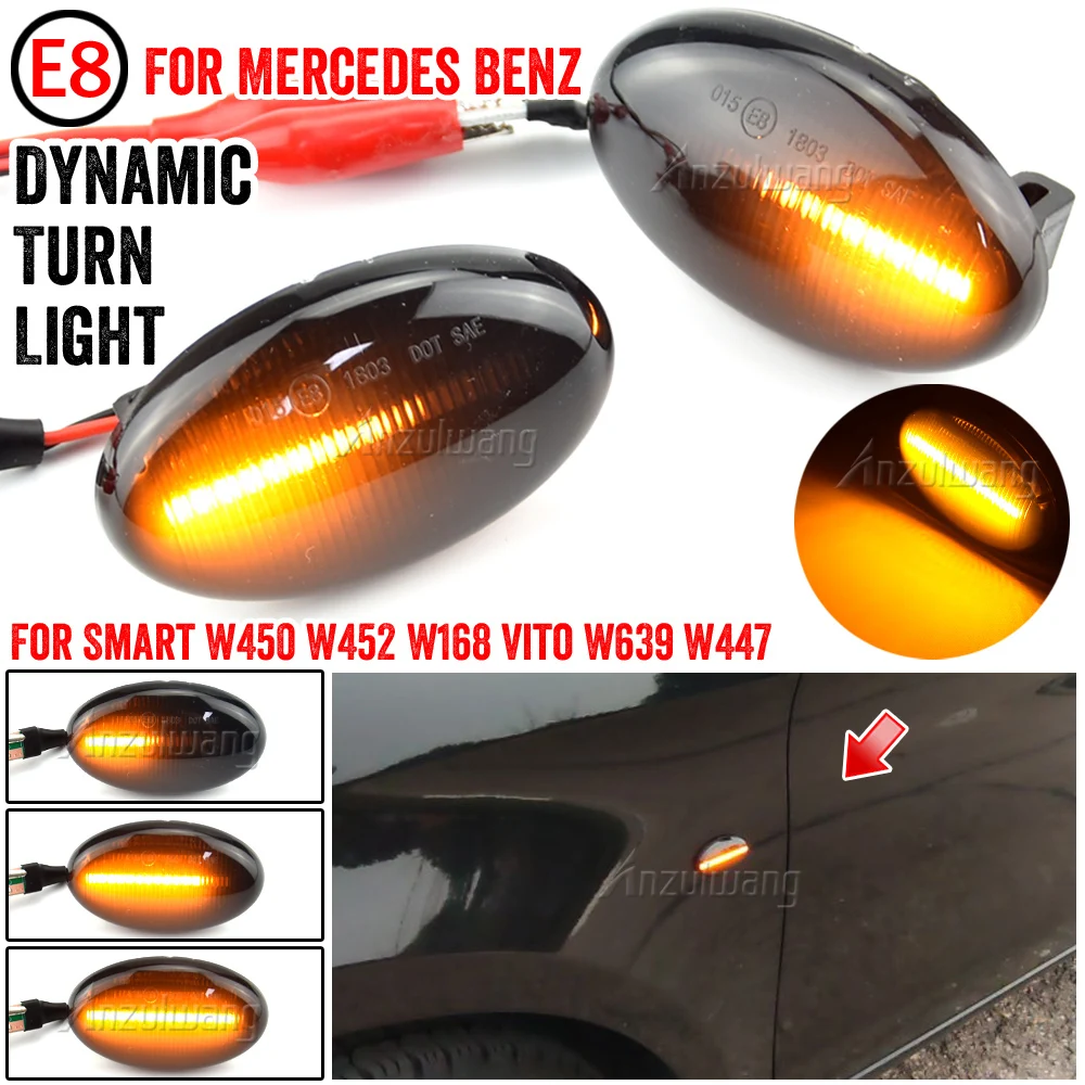 LED Zase Signálu Repeater Lampa Dynamické Bočné Obrysové Svetlo pre Smart W450 W452 Mercedes Benz A-Class W168 Vito W639 W447 Citan W415 3