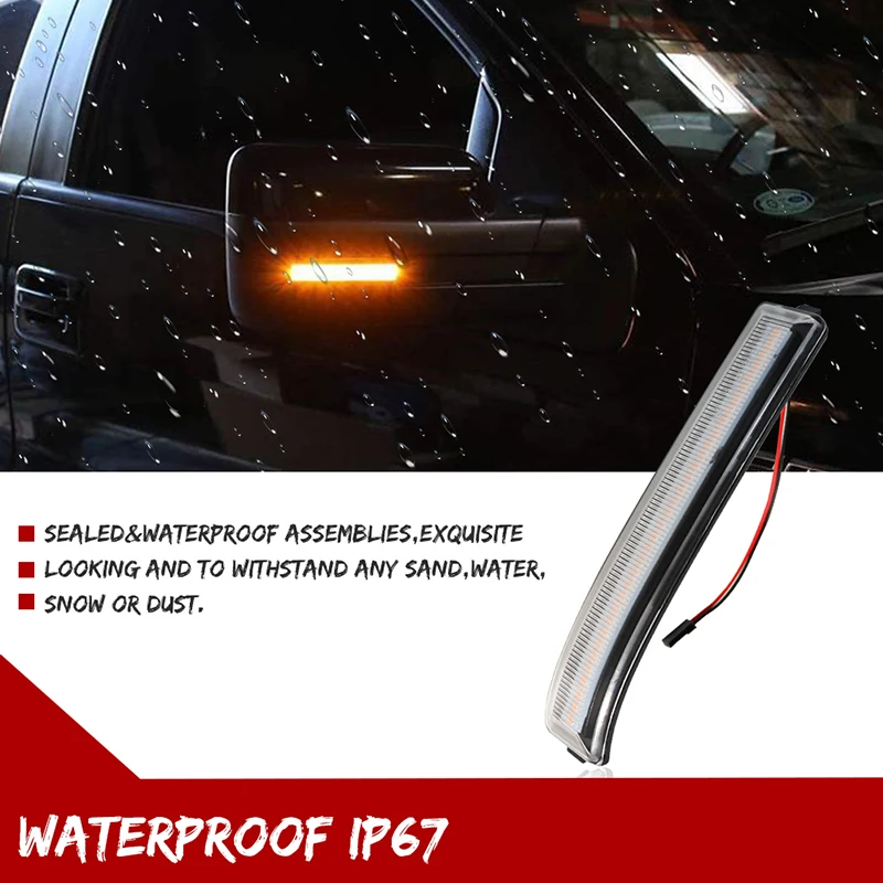 Jasný Objektív Amber LED Predné Bočné Zrkadlo Reflektor Indikátor Zase Signálne Svetlá Na Ford F-150,Raptor SVT Bočné Zrkadlo Obrysové Svetlo 5