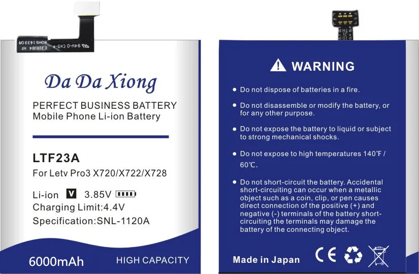 LTF23A 6000mAh Batéria Pre Letv LeEco Le Pro 3 X720 X722 X728 Výmena Batérie 4