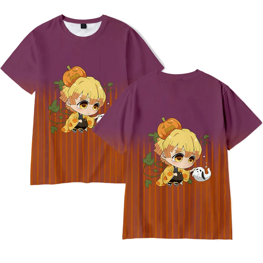Démon Vrah Kimetsu Č Yaiba Halloween Cosplay Kostým Kamado Tanjirou Nezuko Agatsuma Zenitsu 3D Print T Shirt pre Dospelých/deti 1