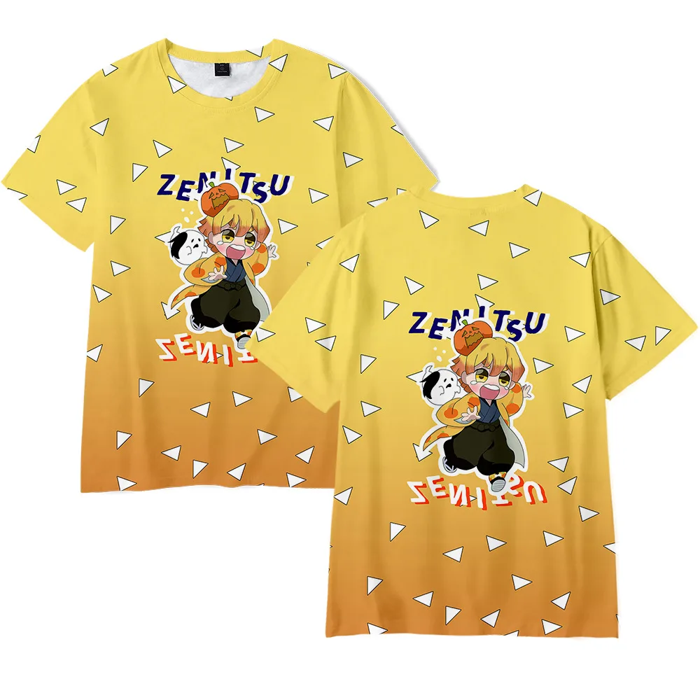 Démon Vrah Kimetsu Č Yaiba Halloween Cosplay Kostým Kamado Tanjirou Nezuko Agatsuma Zenitsu 3D Print T Shirt pre Dospelých/deti 3