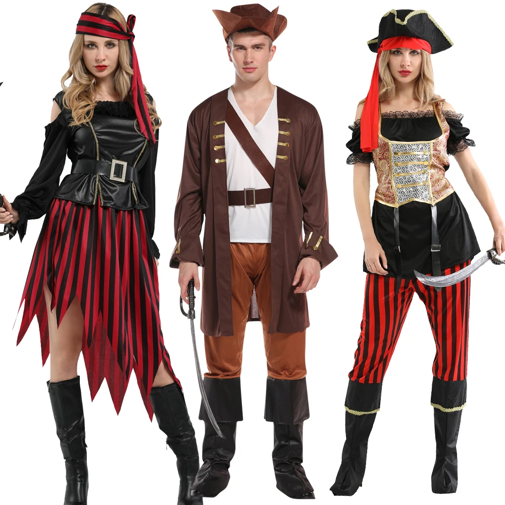 Doprava zadarmo Haliday Halloween Cosplay Kostým Kapitán pirátov karibiku Pirát Jack Sparrow fantasia Ženy Muži Maškarný Karneval 4