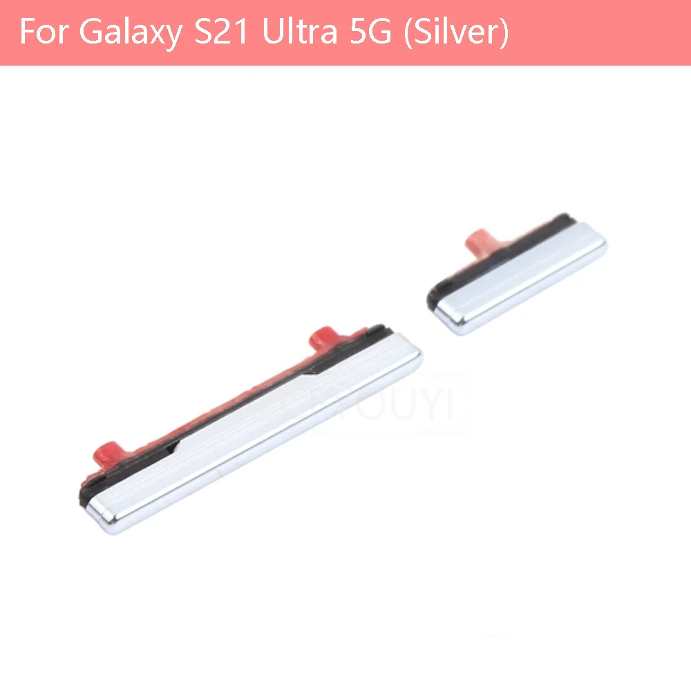 Nový vypínač a Ovládanie Hlasitosti Tlačidlo Bočné Tlačidlo Pre Samsung Galaxy S21 Ultra 5G G998 - Black/Silver 2